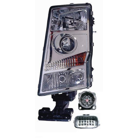 PROIETTORE SINISTRO CON CONNETTORE OVALE E RETTANGOLARE VOLVO TRUCK FM - FH 20022007