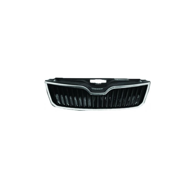 GRIGLIA PARAURTI ANTERIORE NERA CON MODANATURA CROMATA SKODA RAPID NH3NK3NK6NH1 20122019