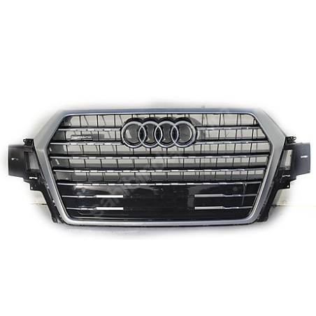 GRIGLIA PARAURTI ANTERIORE CENTRALE NERA E SATINATA AUDI Q7 4MB4MG4MQ 20152019