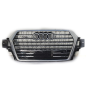 GRIGLIA PARAURTI ANTERIORE CENTRALE NERA E SATINATA AUDI Q7 4MB4MG4MQ 20152019