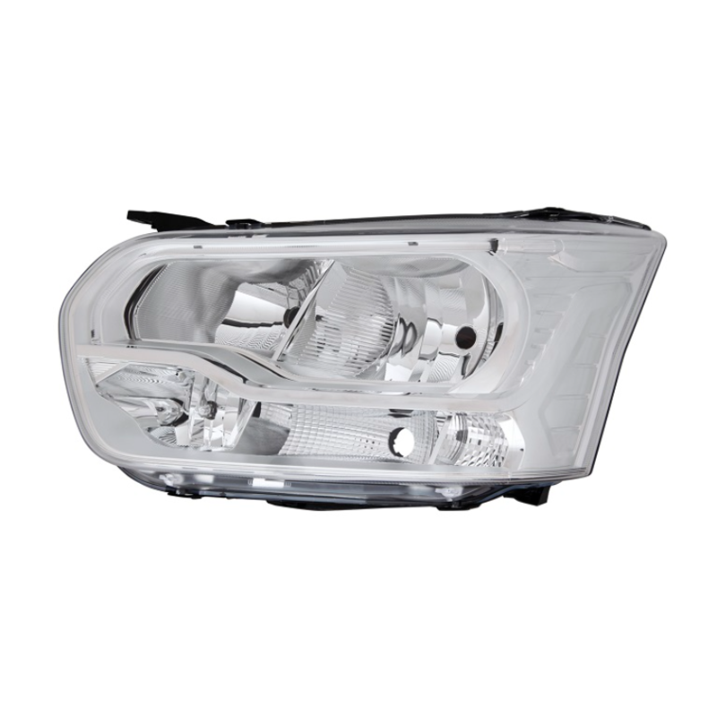 PROIETTORE DESTRO LED H7H15H1PY21W CON PARABOLA CROMATA CON MOTORE CON LUCE DIURNA LED CON FUNZIONE CORNERING FORD TRANSIT F3FC