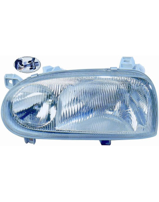 PROIETTORE DESTRO H1,H1 CON PARABOLA DOPPIA CON CONNETTORE RETTANGOLARE + ADATTATORE TONDO VOLKSWAGEN GOLF III 1H11H5 19921998,