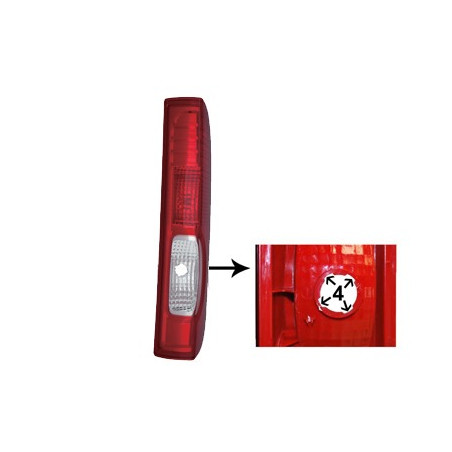 FANALE POSTERIORE DESTRO 3 PORTE SENZA PORTALAMPADA ATTACCO A 4 FORI NISSAN PRIMASTAR X83 20062016, OPEL VIVARO X83 20062014, R