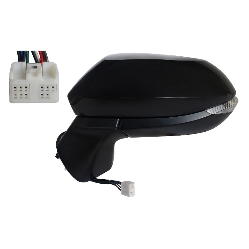 RETROVISORE ELETTRICO DESTRO 9 PIN CON PRIMER TERMICO VETRO CONVESSO RICHIUDIBILE ELETTRICAMENTE CON FANALINO INTEGRATO LED CON