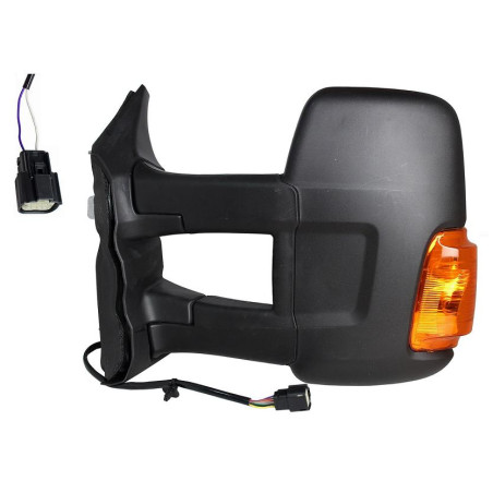 RETROVISORE ELETTRICO SINISTRO BRACCIO LUNGO NERO 6 PIN 16W TERMICO VETRO CONVESSO CON FANALINO INTEGRATO FORD TRANSIT F3FCDFDD