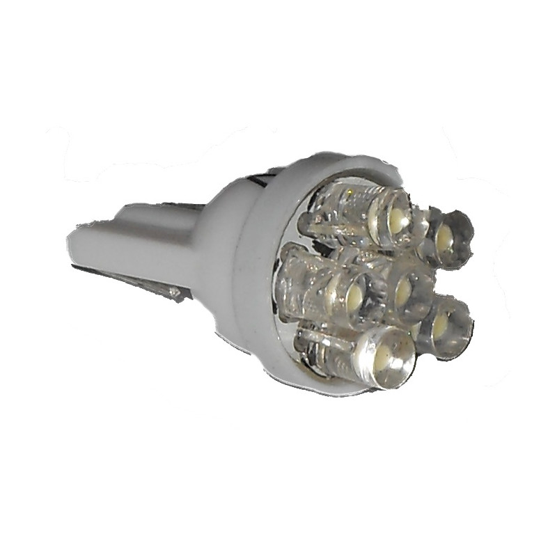 LAMPADA LED ATTACCO T10 W5W TUTTOVETRO CRUSCOTTODIREZIONE 6 LED COLORE BIANCO