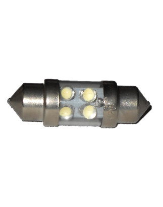 LAMPADA LED SILURO C5W 10X31 PER ILLUMINAZIONE TARGAINTERNICRUSCOTTO CON 4 LED COLORE BIANCO