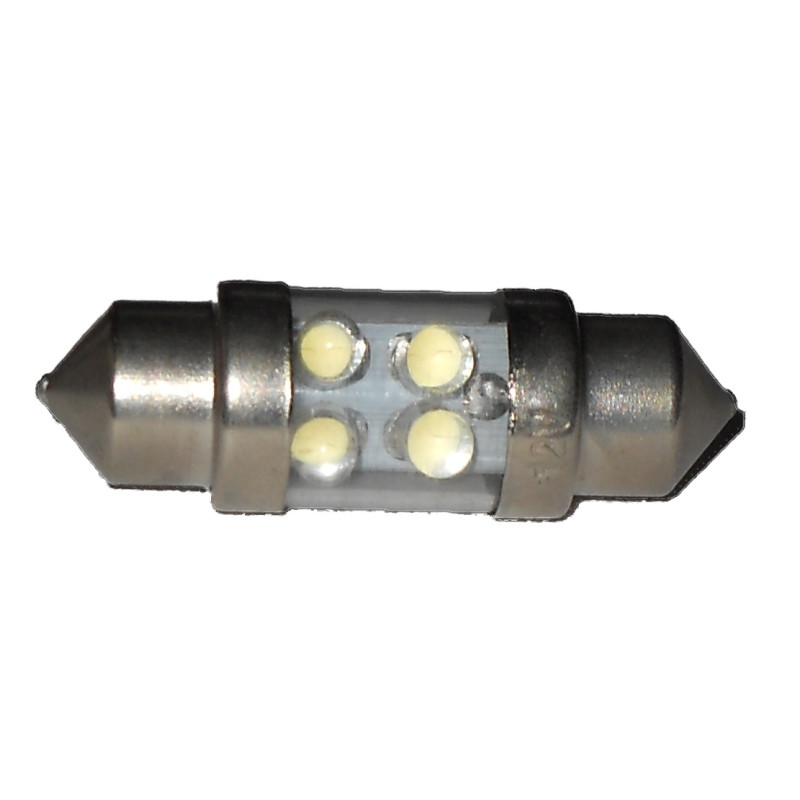 LAMPADA LED SILURO C5W 10X31 PER ILLUMINAZIONE TARGAINTERNICRUSCOTTO CON 4 LED COLORE BIANCO