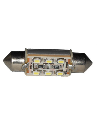 LAMPADA LED SILURO C5W 10X36 PER ILLUMINAZIONE TARGAINTERNICRUSCOTTO CON 6 LED COLORE BIANCO