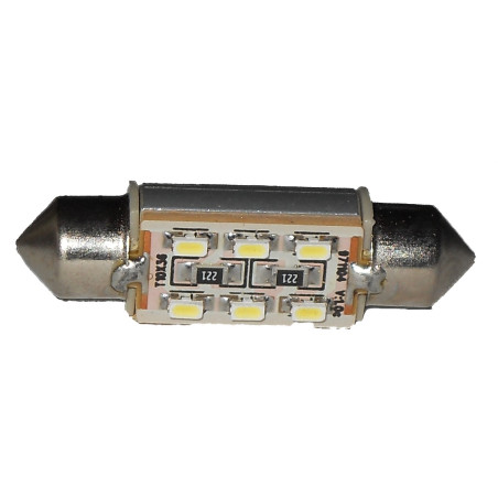 LAMPADA LED SILURO C5W 10X36 PER ILLUMINAZIONE TARGAINTERNICRUSCOTTO CON 6 LED COLORE BIANCO
