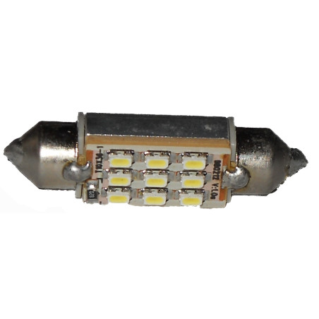 LAMPADA LED SILURO C5W PER ILLUMINAZIONE TARGAINTERNICRUSCOTTO 9 LED COLORE BIANCO CON RESISTENZA PER CONTROLLO ANTI ERRORE