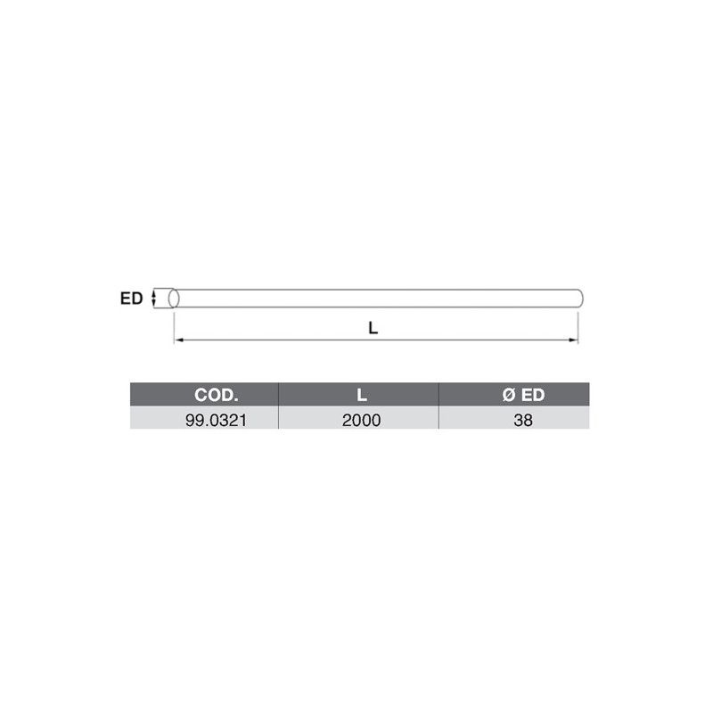 TUBO METRAGGIO 38X2000