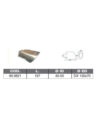 TERMINALE IN ACCIAO INOX ID 40 55 197 DX130X70