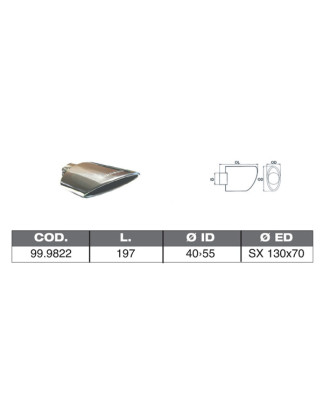 TERMINALE IN ACCIAO INOX ID 40 55 197 SX130X70