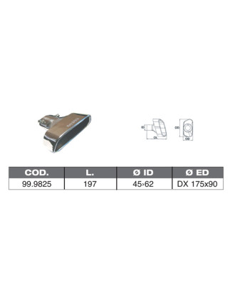 TERMINALE IN ACCIAO INOX ID 40 62 197 DX 175X90
