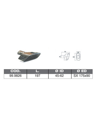 TERMINALE IN ACCIAO INOX ID 40 62 197 SX 175X90