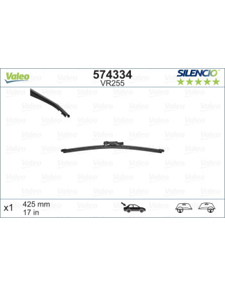 SPAZZOLA TERGI SILENCIO FLAT BLADE POST DX/SX SINGOLA 425mm CODICE BREVE: VR255