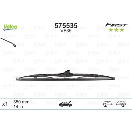 SPAZZOLA TERGI FIRST STANDARD ANT DX/SX SINGOLA 350mm CODICE BREVE: VF35