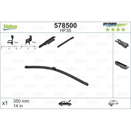 SPAZZOLA TERGI HYDROCONNECT UNI-CLICK ANT SINGOLA 350mm CODICE BREVE: HF35