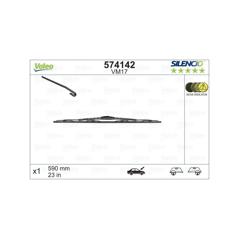 SPAZZOLA TERGI SILENCIO PERFORMANCE ANT DX/SX SINGOLA 590mm CODICE BREVE: VM17