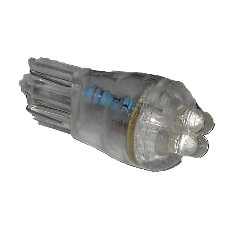 LAMPADA LED ATTACCO T10 W5W TUTTOVETRO CRUSCOTTO/DIREZIONE 4 LED COLORE BIANCO