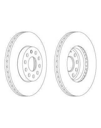 DISCO FRENO ANT AUDI A3, SEAT ALTEA - TOLEDO, SKODA OCTAVIA(II), VW GOLF (5) - TOURAN (PR:1ZE)