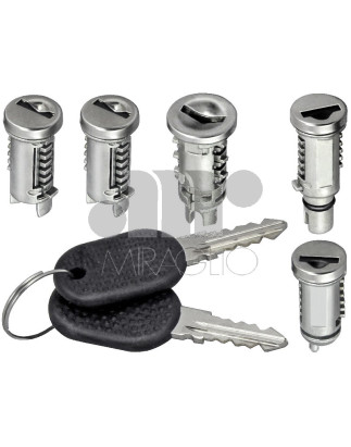 IMPARIGLIO 5 ANT/POST DX/SX 1 AVVIAMENTO(A) , 2 PORTE(B), 1 CHIUSURA POST(COFANO)(C) , 1 TAPPO BENZINA(D) FIAT UNO (146/158) 19