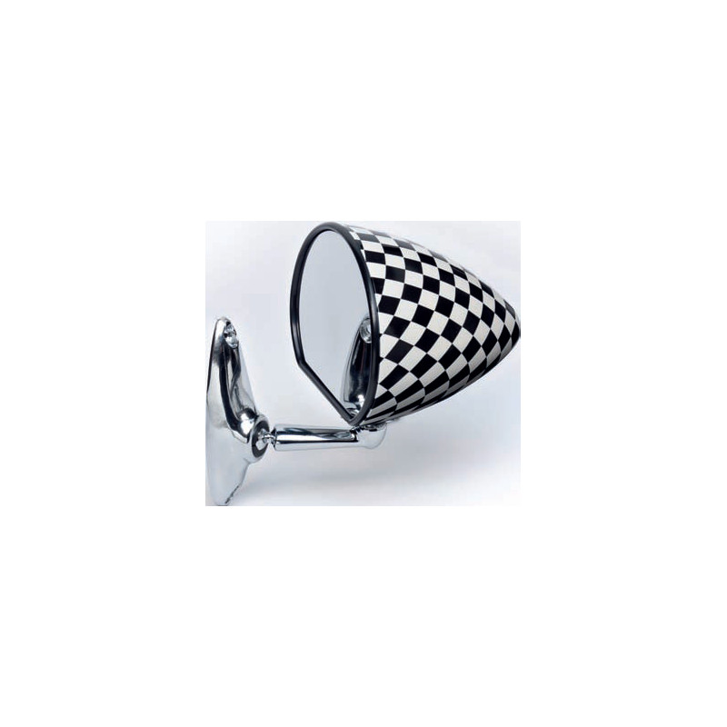 RETROVISORI SCACCHI BIANCO E NERO A VITE LUCIDA FIAT 500 F / L / R 1965 1975