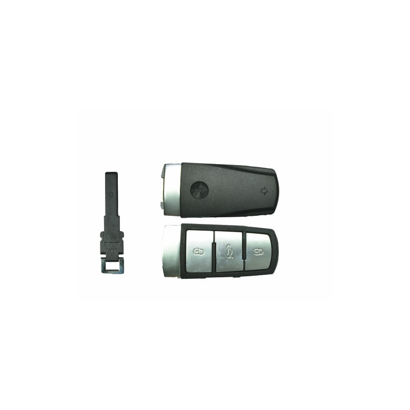 GUSCI PER CHIAVI NERO CON TASTI ARGENTO 3 DI EMERGENZA VOLKSWAGEN PASSAT (362/365) 2011 2015