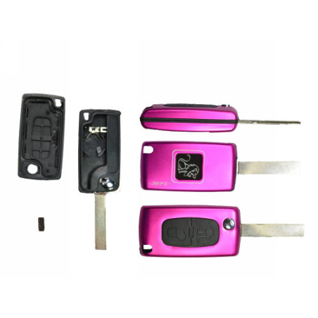 GUSCI PER CHIAVI FUCSIA 2 CON ALLOGGIO BATTERIA ROTONDO HU83 CITROEN C3 (FC/FN) 2002 2010