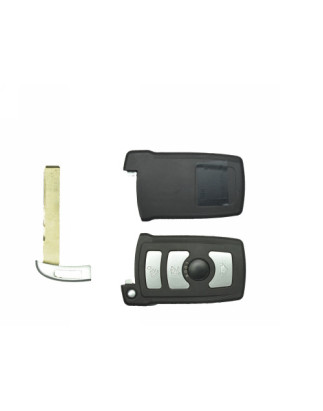 GUSCI PER CHIAVI NERO CON TASTI ARGENTO 3 VANO BATTERIA SUL RETRO DI EMERGENZA BMW SERIES 7 (E65/E66) 2002 2008