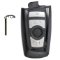 GUSCI PER CHIAVI NERA CON TASTI E CONTORNO LAMA ARGENTO BMW SERIES 5 (E60/E61) 2003 2010