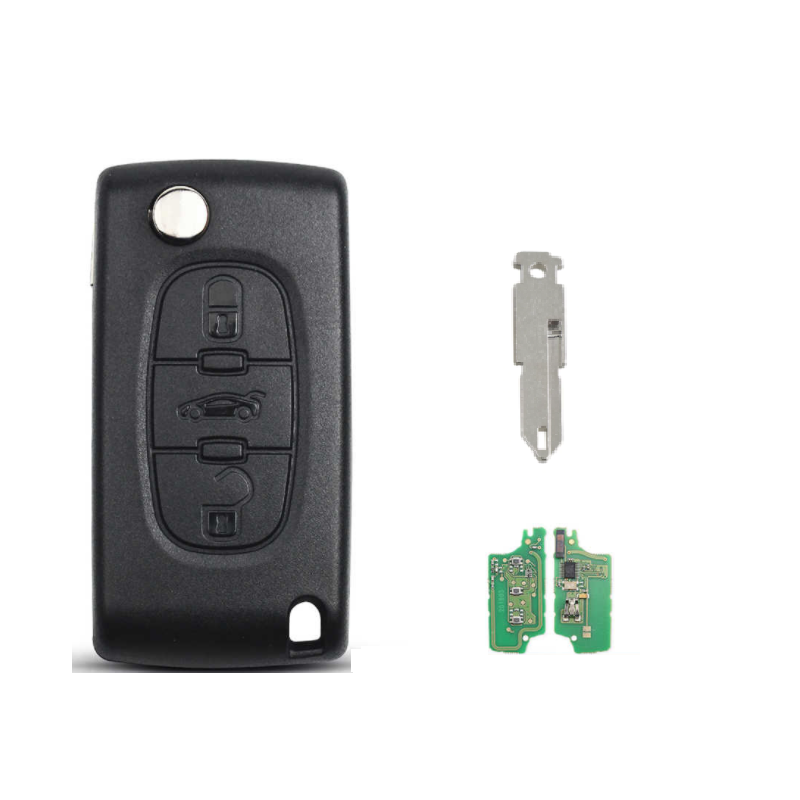 GUSCIO CHIAVE COMPLETO (NE73) ID46 433MHZ PEUGEOT 206 (2A/2C/2D/2E/2K) 1998 2009