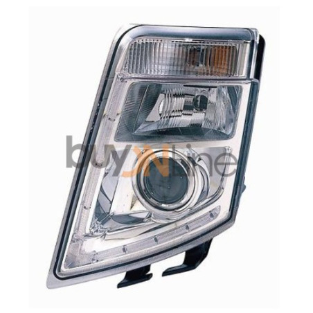 FARO FANALE PROIETTORE DX XENON LED MANUALE CON LED CROMATA VOLVO TRUCK FH16 2008 2013 OEM 21035644