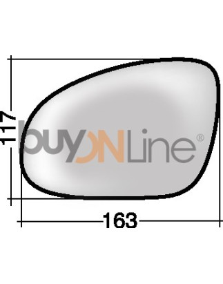 VETRO CON PIASTRA DX CROMATO SEAT ALHAMBRA (7V8/7V9) 1995 2010 OEM 1K0857522