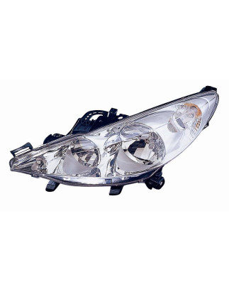 FARO FANALE PROIETTORE SX H7,H1 SENZA FENDINEBBIA CROMATA PEUGEOT 207 (WD/WA/WC) 2006 2014 OEM 620895