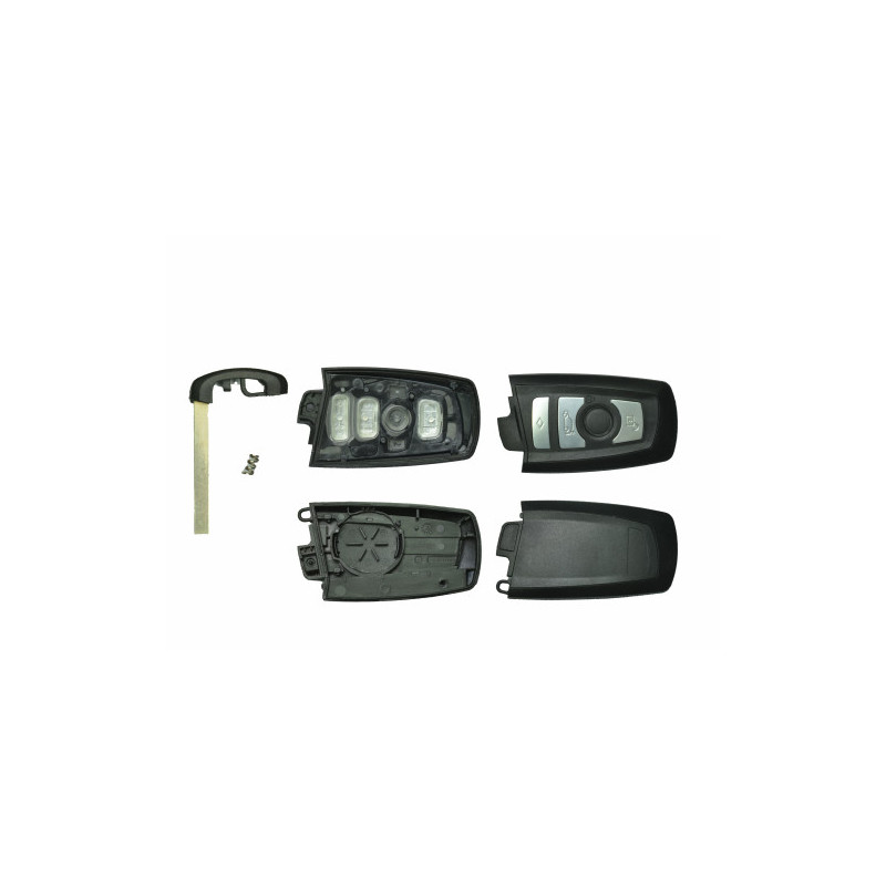 GUSCI PER CHIAVI NERO CON TASTI ARGENTO 4 NUOVO STILE DI EMERGENZA BMW SERIES 5 (E60/E61) 2003 2010