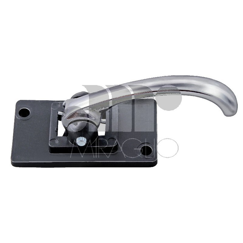MANIGLIA APRIPORTA INTERNA CON LEVA E BASE CON 2 FORI DI FISSAGGIO CROMATO ANT/POST DX/SX FIAT 500 F / L / R 1965 1975 OEM 4133