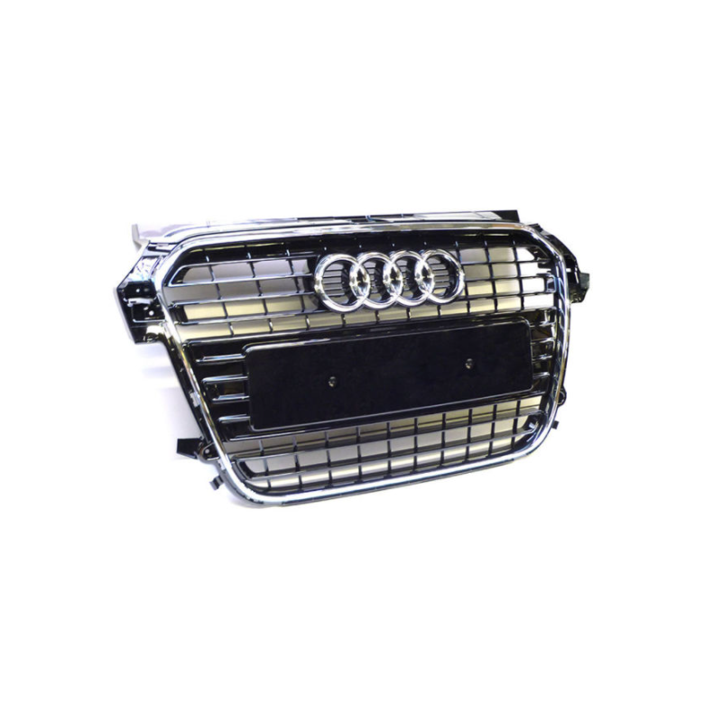 GRIGLIE PARAURTI ANT CENTRALE NERA LUCIDA CROMATA AUDI A1 (8X1/8XK/8XA/8XF) 2010 2014 OEM 8X0853651T94