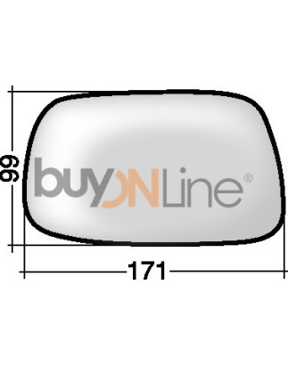 VETRO CON PIASTRA DX CROMATO TOYOTA COROLLA H/B-L/B (E 12) 2002 2004 OEM 8790802360