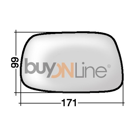 VETRO CON PIASTRA DX CROMATO TOYOTA COROLLA H/B-L/B (E 12) 2002 2004 OEM 8790802360