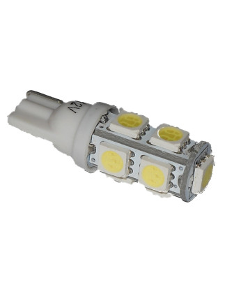 LAMPADA LED ATTACCO T10 W5W TUTTOVETRO CRUSCOTTO/DIREZIONE 9 LED COLORE BIANCO