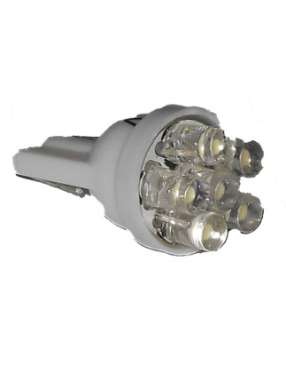 LAMPADA LED ATTACCO T10 W5W TUTTOVETRO CRUSCOTTO/DIREZIONE 6 LED COLORE BIANCO