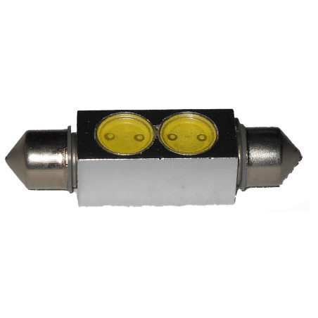 LAMPADA LED SILURO C5W 10X42 PER ILLUMINAZIONE TARGA/INTERNI/CRUSCOTTO CON 2 LED COLORE BIANCO