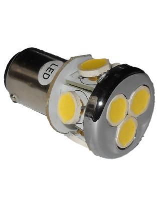 LAMPADA LED ATTACCO BA15S P21W/R5W PER INDICATORE DIREZIONE/POSIZIONAMENTO 18 LED COLORE BIANCO