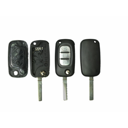 GUSCI PER CHIAVI NERO CON TASTI ARGENTO 3 SIP22 DACIA DUSTER I (HS) 2010 2017