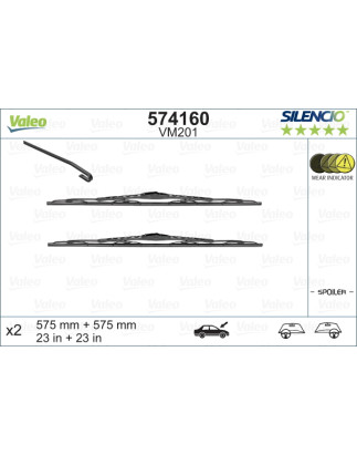SPAZZOLA TERGI SILENCIO PERFORMANCE ANT DX/SX COPPIA 575mm + 575mm CODICE BREVE: VM201