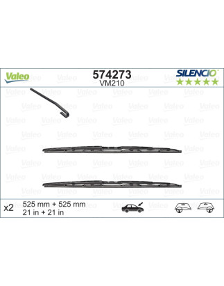 SPAZZOLA TERGI SILENCIO PERFORMANCE ANT DX/SX COPPIA 525mm + 525mm CODICE BREVE: VM210