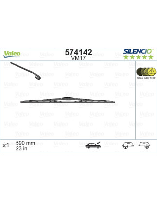 SPAZZOLA TERGI SILENCIO PERFORMANCE ANT DX/SX SINGOLA 590mm CODICE BREVE: VM17