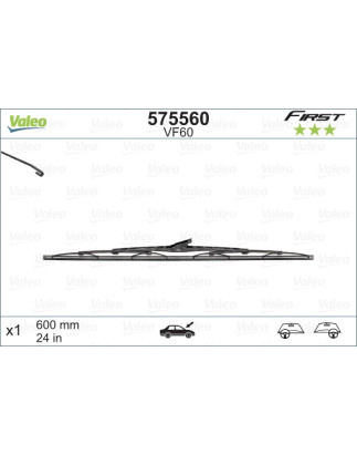 SPAZZOLA TERGI FIRST STANDARD ANT DX/SX SINGOLA 600mm CODICE BREVE: VF60